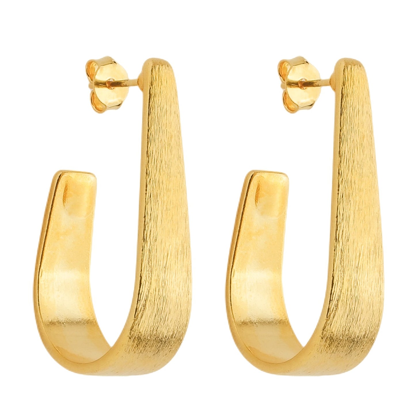 Brinco Dourado Formato Gota Escovado