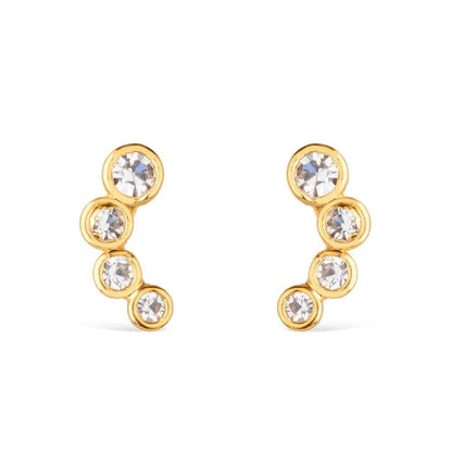 Brinco Dourado com 4 Pontos de Luz em Zircônia