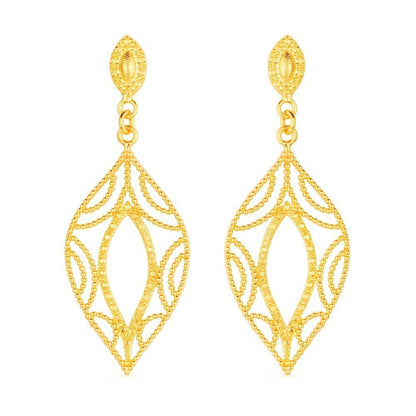 Brinco Dourado Folha de Gala