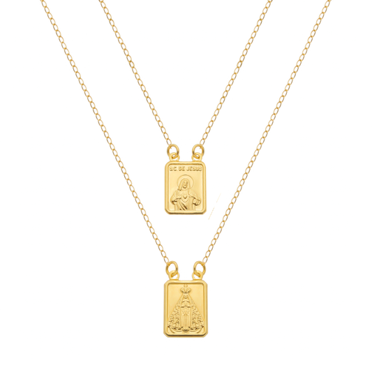 Escapulário Dourado Masculino Tradicional